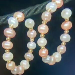 10K yellow gold 6-7 mm multi-color freshwater with push back backings